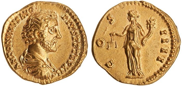 Roman Empire. Aureus of Antoninus Pius (138–161 CE), 148–149 CE