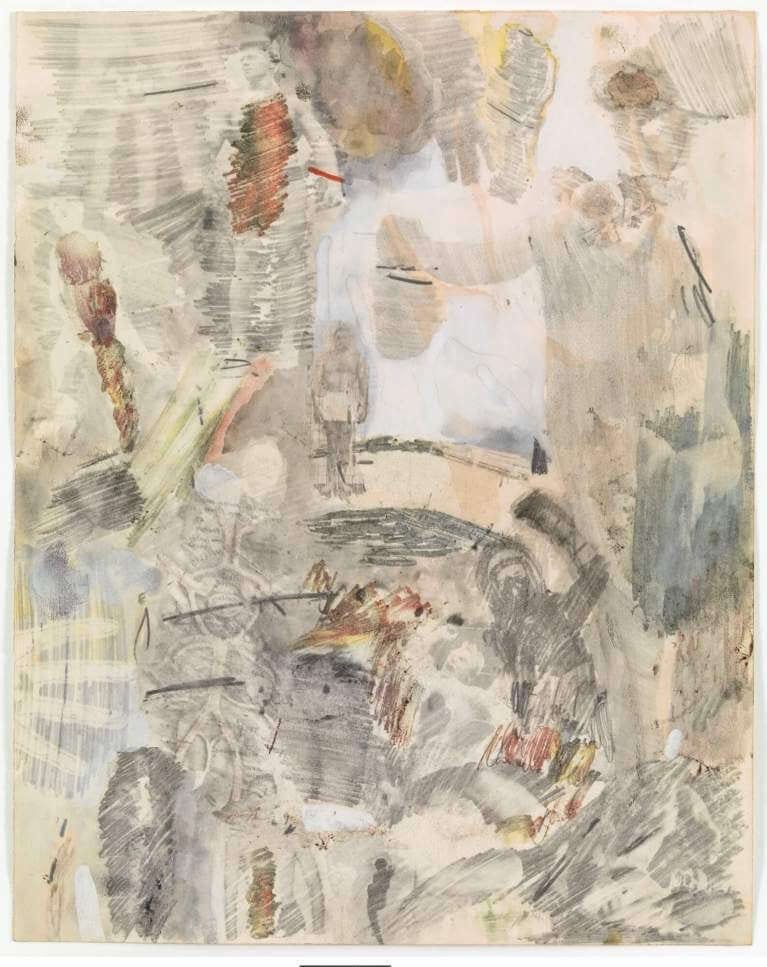 Robert Rauschenberg, Canto XXVIII: Circle Eight, Bolgia 9, The Sowers of Discord: The Sowers of Religious and Political Discord Between Kinsmen, from the series Thirty-Four Illustrations for Dante’s Inferno , 1959–60