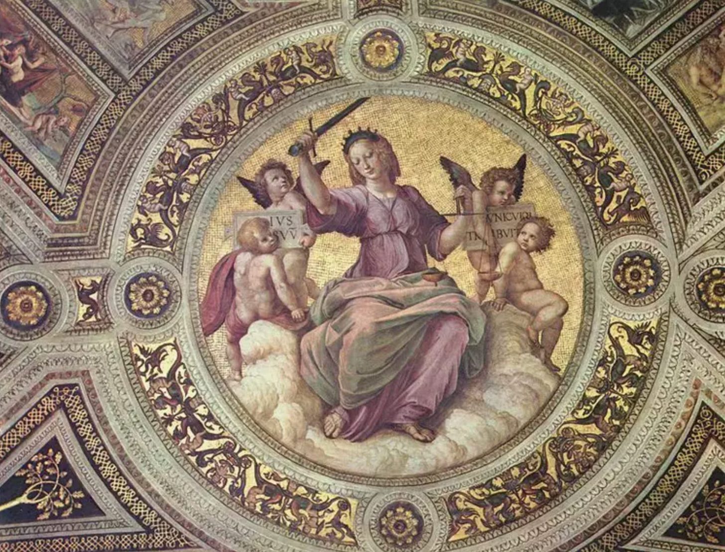 Raphael, Justitia (Justice), c. 1510–1511, Stanza della Segnatura, Vatican Museums, Vatican City